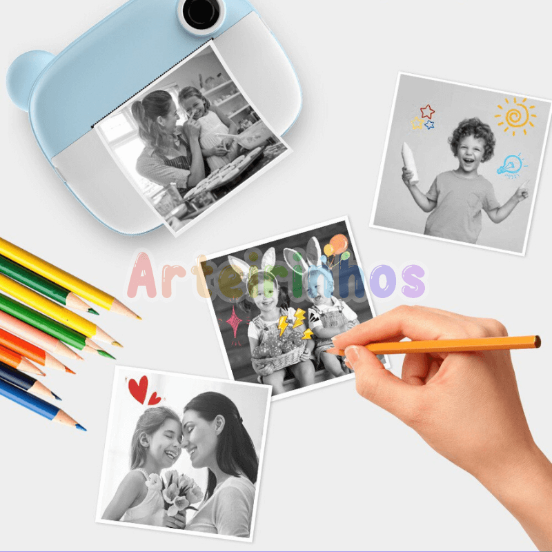 Câmera Infantil de Impressão Instantânea - Arteirinhos