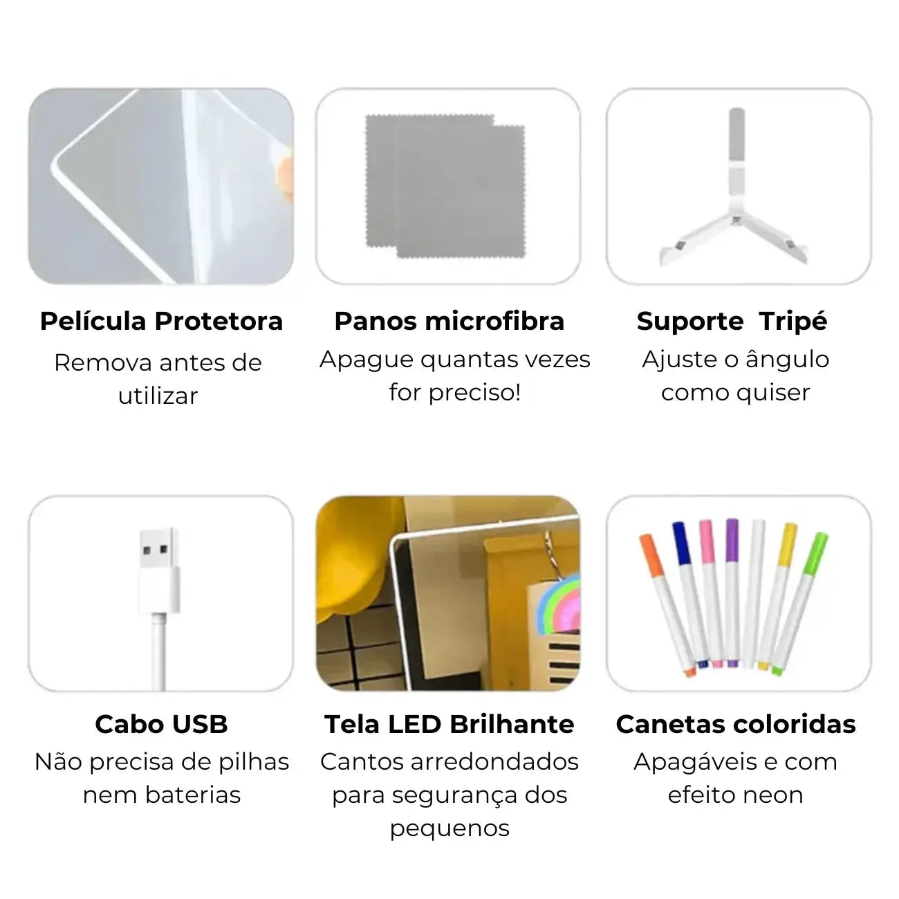 Lousa Mágica de Desenho com Luz LED