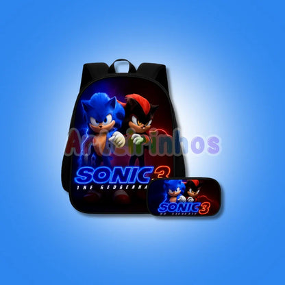 Kit Mochila e Estojo Sonic - Volta as Aulas Arteirinhos