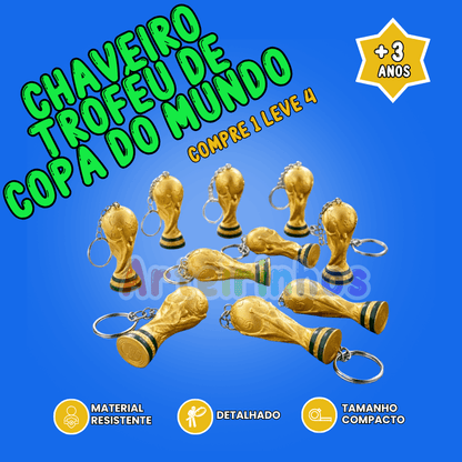 Chaveiro Troféu de Copa do Mundo - Compre 1 Leve 4