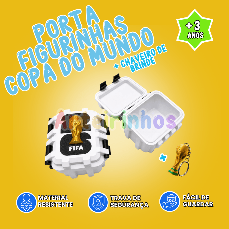 Porta Figurinhas Copa do Mundo + Troféu de Brinde