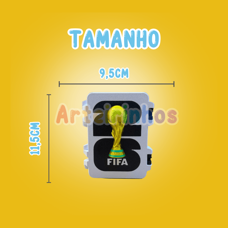 Porta Figurinhas Copa do Mundo + Troféu de Brinde