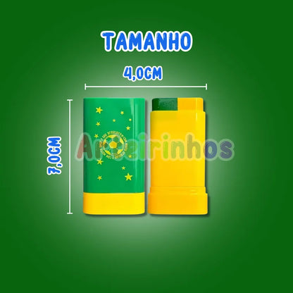 Pinta Rosto Verde e Amarelo Miss Rosê Copa do Mundo