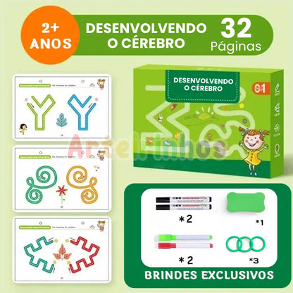 Caderno Montessori - Treina a Coordenação Motora 4 OPÇÕES  - Volta às Aulas