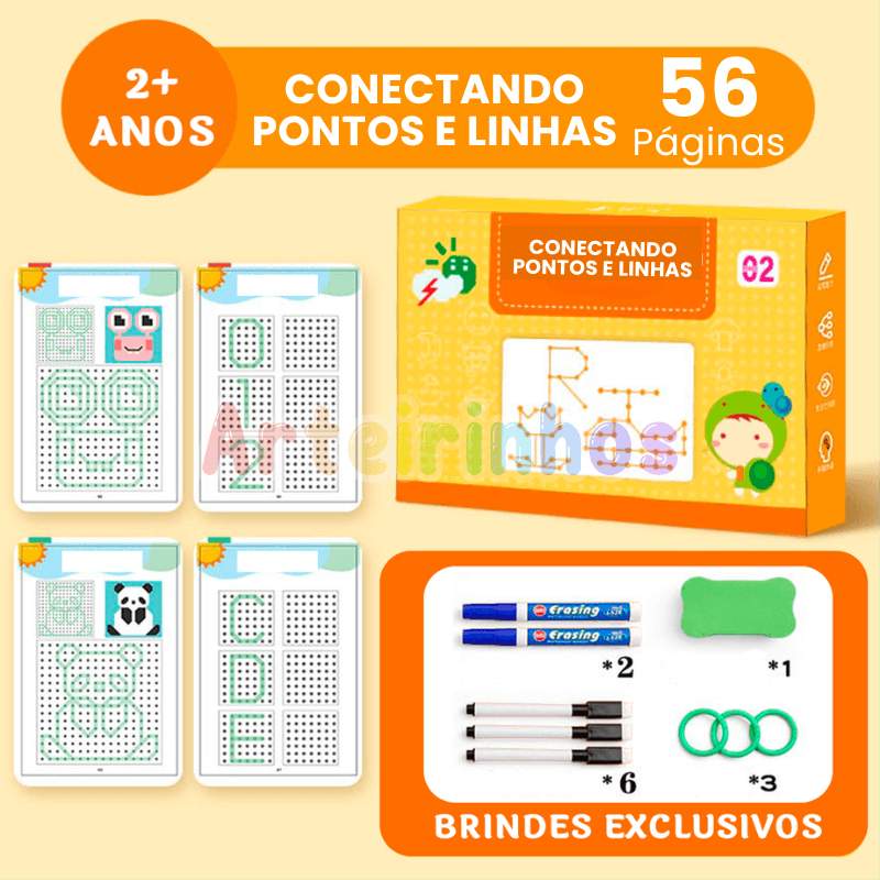Caderno Montessori - Treina a Coordenação Motora 4 OPÇÕES  - Volta às Aulas