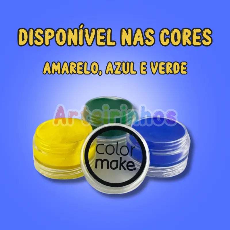 Pintura Facial - Verde, Amarelo e Azul - Maquiagem para Torcedor