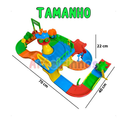 Pista Baby Car Kit C/34 Peças + 4 Carrinhos