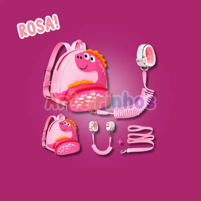 Mochila + Pulseira Guia Anti Perda