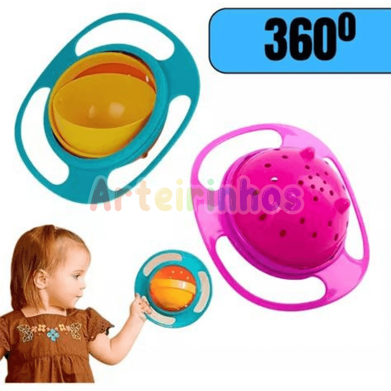 Prato Rotativo 360° - Não derrama Alimentos