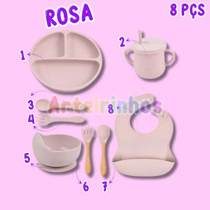 Kit Nutrikids Silicone - Introdução Alimentar (8Pçs)