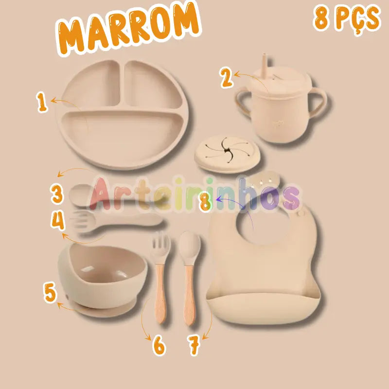 Kit Nutrikids Silicone - Introdução Alimentar (8Pçs)