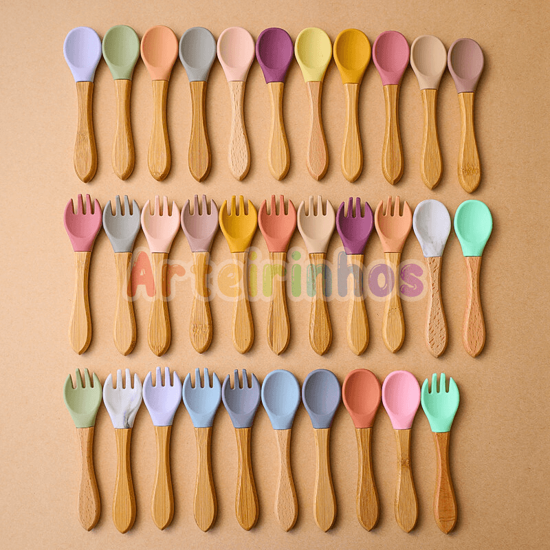 Talheres de Silicone Nutrikids Baby - Introdução Alimentar
