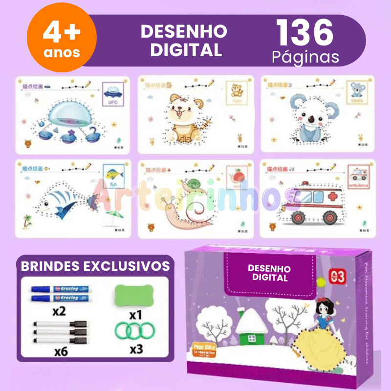 Caderno Montessori - Treina a Coordenação Motora 4 OPÇÕES  - Volta às Aulas