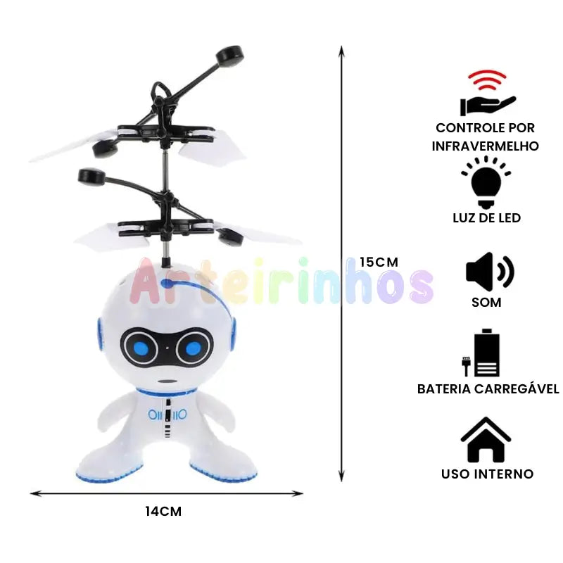 Mini Helicóptero Voador com Sensor Infravermelho - Heli Drone