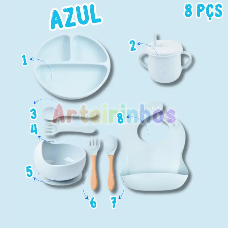 Kit Nutrikids Silicone - Introdução Alimentar (8Pçs)
