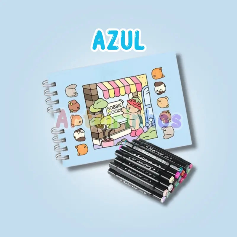 Kit Bobbie Goods + 12 Canetas + (Livro de Colorir) - Volta às Aulas