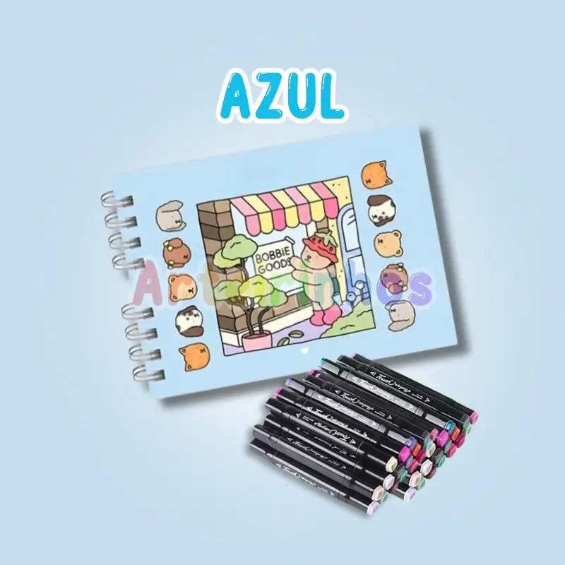 Kit Bobbie Goods + 24 Canetas ponta dupla - Volta às Aulas