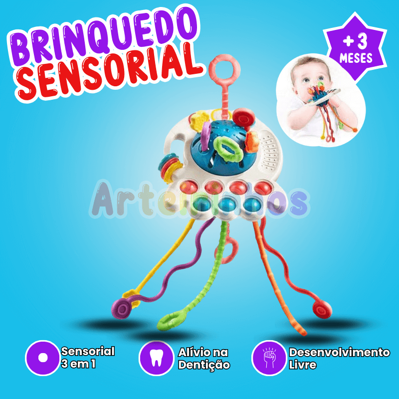 Brinquedo Sensorial 3 em 1 de Silicone