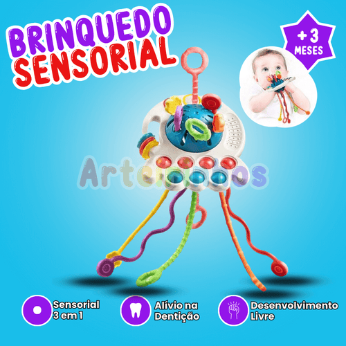 Brinquedo Sensorial 3 em 1 de Silicone
