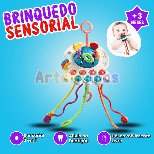 Brinquedo Sensorial 3 em 1 de Silicone
