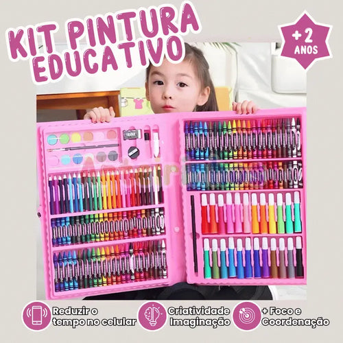 Kit Pintura Educativo Completo 150 Peças Menina - Volta às aulas