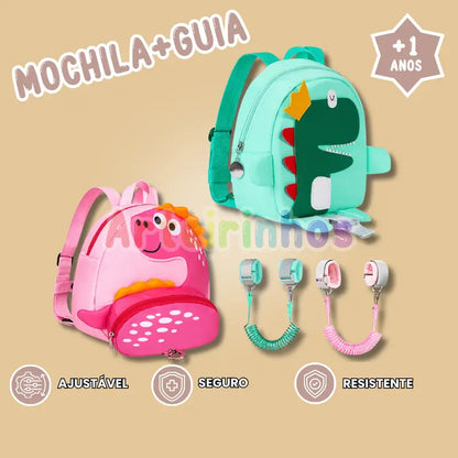 Mochila + Pulseira Guia Anti Perda