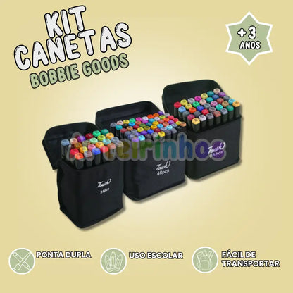 Kit de Canetas Pontas Duplas Bobbie Goods - Voltas às Aulas