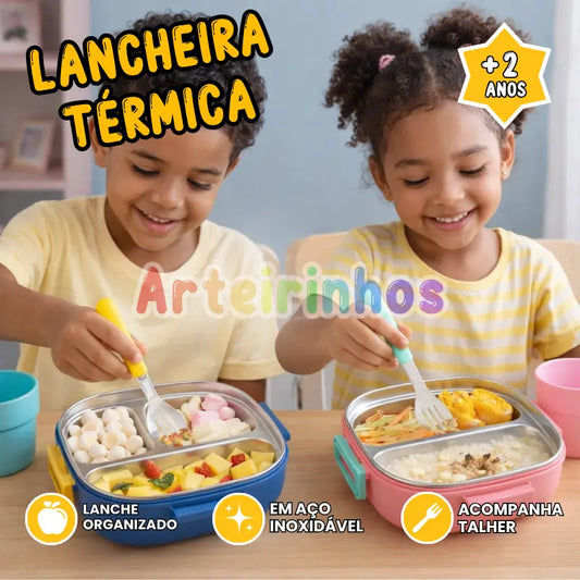 Lancheira Térmica Infantil com Pote Inox