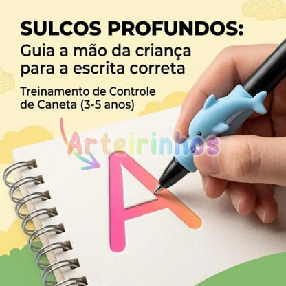 Kit Caligrafia 4 Cadernos + 7 Acessórios