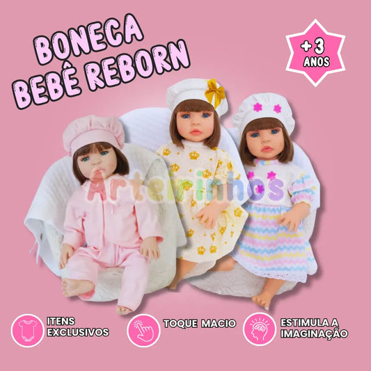 Boneca Bebê Reborn Realista em Silicone