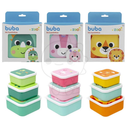 Kit 3 potes Buba Bubazoo Alimentação Bebês