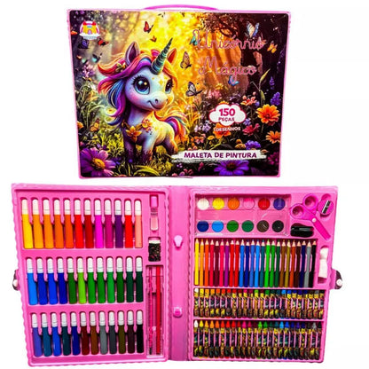 Kit Pintura Educativo Completo 150 Peças Menina - Volta às aulas