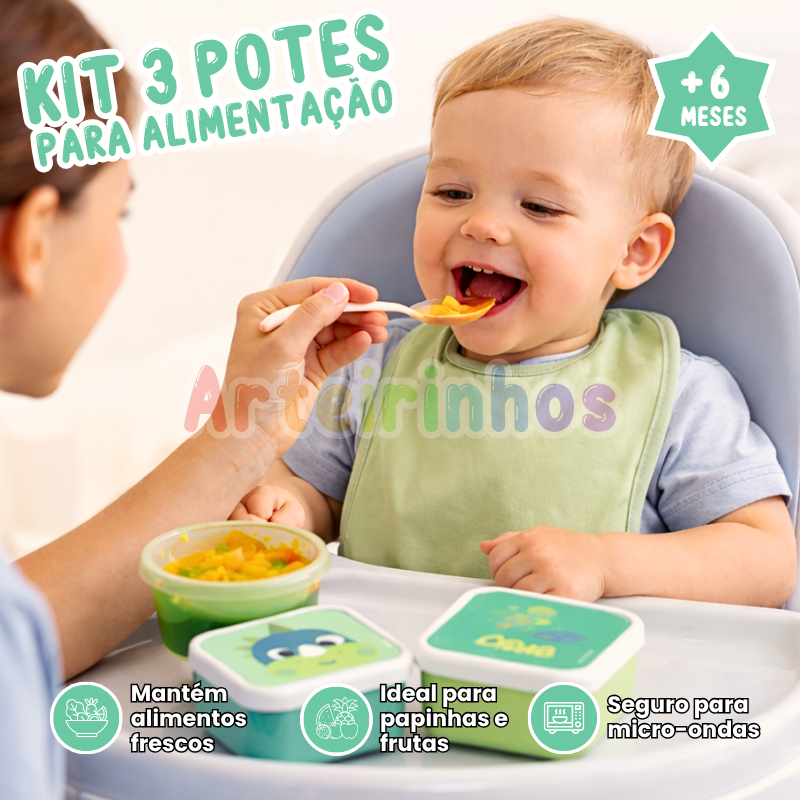 Kit 3 potes Buba Bubazoo Alimentação Bebês