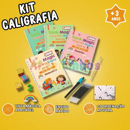 Kit Caligrafia Escrita - Compre 1 Leve 4 Cadernos