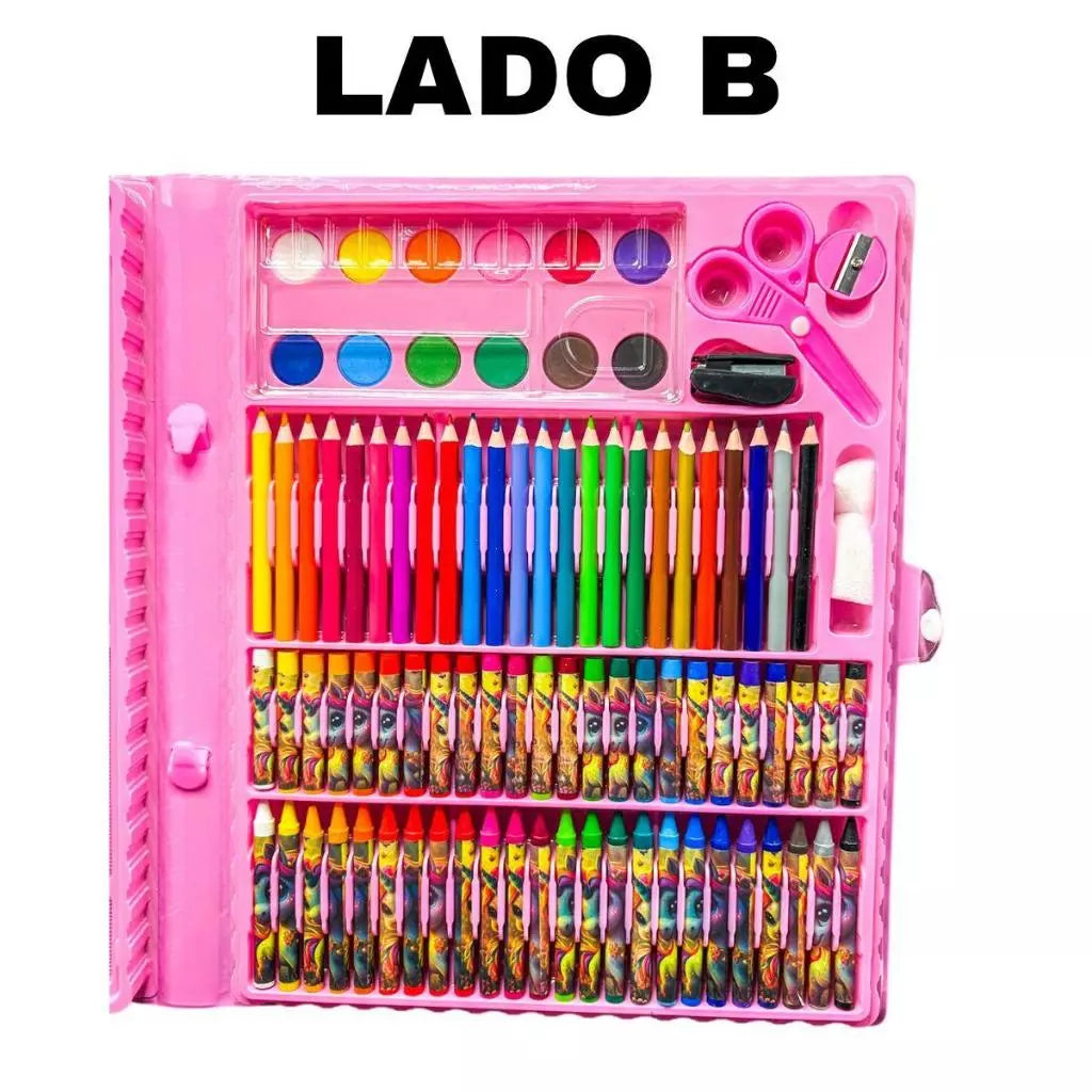 Kit Pintura Educativo Completo 150 Peças Menina - Volta às aulas