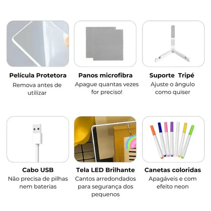 Lousa Mágica de Desenho com Luz LED