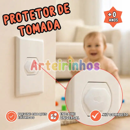 Kit Protetor de Tomada com Chavinha
