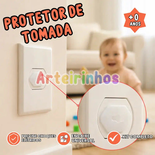 Kit Protetor de Tomada com Chavinha