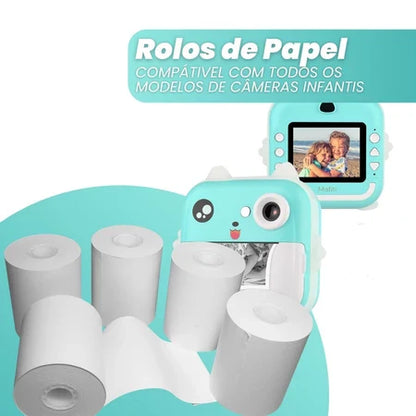 Kit 5 Rolos de Papel Térmico para Câmera Digital Infantil